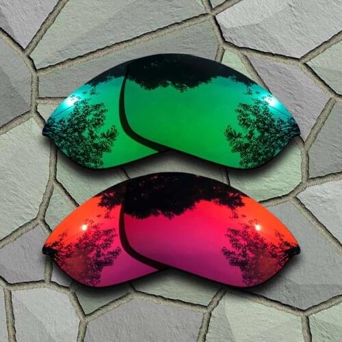 Jade Green&Violet Red Sunglasses Polarized Replacement Lenses for Oakley Half Jacket 2.0