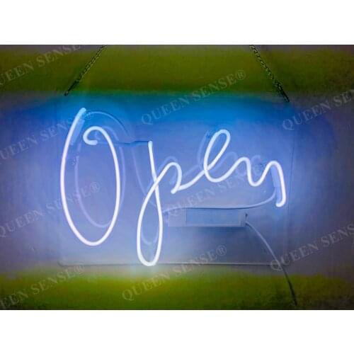 14“ Cafe Open Acrylic Custom Neon Light Lamp Sign Beer Bar Handmade Real Glass CC Decorate Home Wall Room Windows Tube Artwork