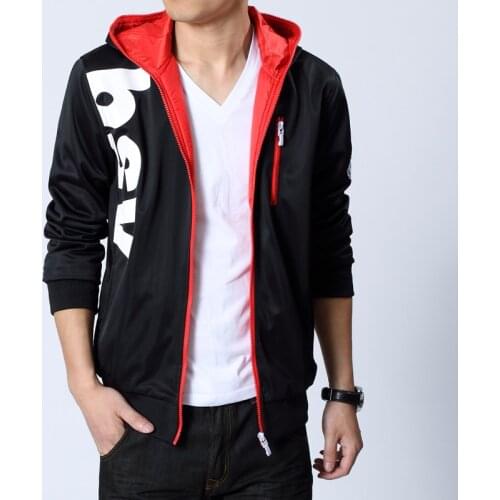 Autumn Men Hooded Jacket Male Korean Casual Classic Jacket Fashion College Letter Youth Sweatshirts Plus Size M-6XL