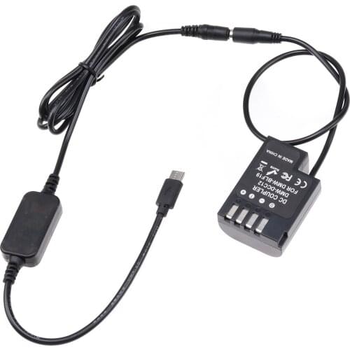 FOTGA Decoded DMW-BLF19 Dummy Battery Adapter +Type C Cable for Panasonic GH3 GH4 GH5 GH5S G9