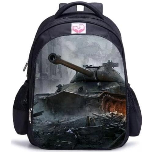 16 Inch Armored tank 3D Printing Children School Bags Orthopedic Backpack Kids Boys Girls Mochila Infantil Cartoon Bags