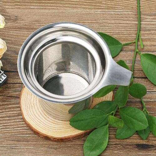 Tea Mesh Metal Infuser Stainless Steel Cup Tea Strainer Tea Leaf Filter with 1 Handle Filter Tea Strainer Drinkware Kitchen Tool