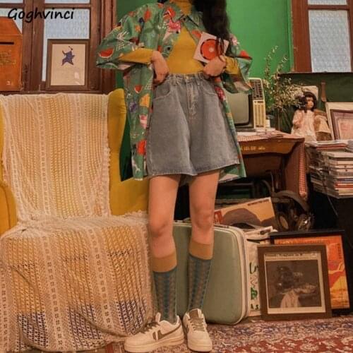 Shorts Women Summer Denim Vintage Buttons Washed Womens Short Korean-style Harajuku All-match BF Street Wear Fashion Chic Simple