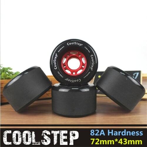 4 pcs/lot frosted surface skate board wheel with 72mm 70mm diameter skateboard rodas 82A black long drift board accessories