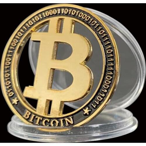 RH Gold Plated Hollow Bitcoin Coin Collectible Art Collection Gift Physical commemorative Casascius Bit BTC Metal Antique