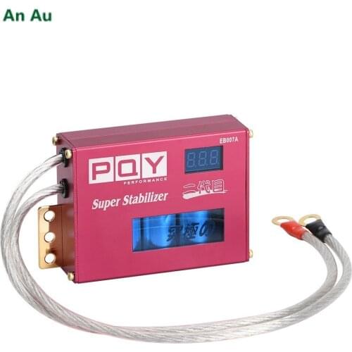 Universal Power Engine Chip Turbo Voltage Boost Regulator ECU Ignition Booster Volt Stabilizer LED Display Volt Controller