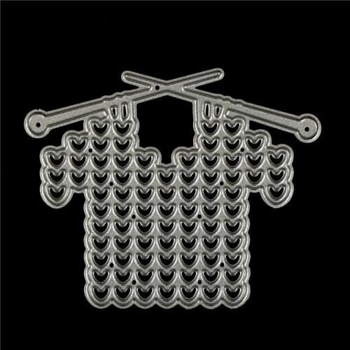 1PC Knitting A Sweater Metal Cutting Dies Stencil DIY Craft Album Paper Cards Scrapbooking Silver Die Cuts Size: 8.4*6.8cm