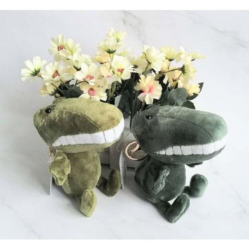 10PCS 15cm Dinosaur Fang Favorite Cool Decoration Bag Plush Mini Pendant Keychain Doll Ring Toy