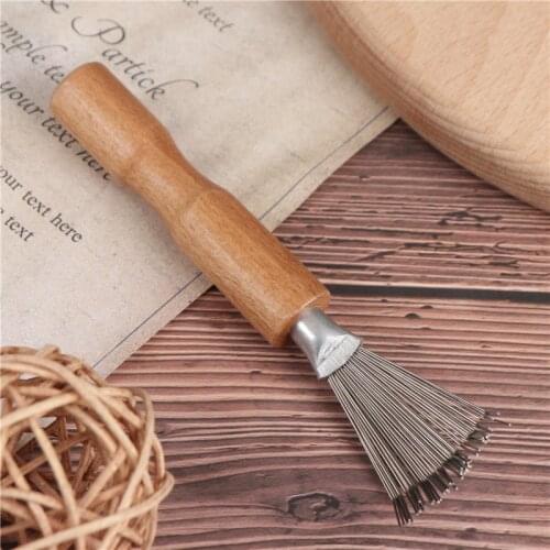 2021 New Wooden Comb Cleaner Delicate Cleaning Removable Hair Styling Brush Comb Cleaner Tool Handle Embeded Tools