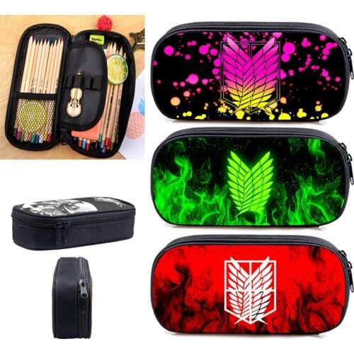 3D Pencil Case Game Attack on Titan Stationary Bag Child Boys Girls Kids Children School Supplies Anime Pencil Bag Women Makeup