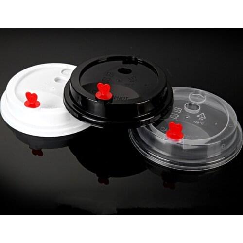 50pcs 90 caliber disposable tea cup creative love injection cup lid universal leakproof coffee drink packaging cups cover