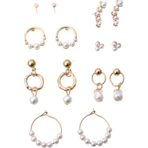 7 pairs Earrings 2021 Fashion Unique Womens Gold Earrings Dangle Earrings Pendant Earrings Modern Womens Accessories Gift