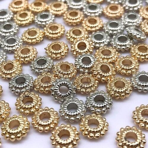 8mm 200/400pcs Big Hole Plastic CCB Beads Loose Beads Pattern European Bead for Jewelry Making (not Metal) flower spacer beads