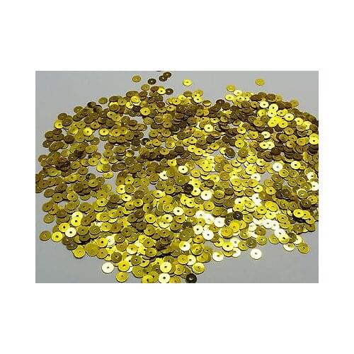 8000 Gold 5mm Flat Round loose sequins Paillettes sewing Wedding craft