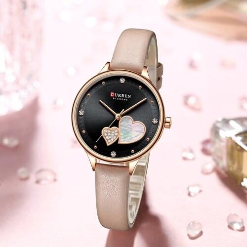 CURREN Women Watches Fashion Luxury Watch Stylish Vintage Leather Strap High Quality Analog Quartz Ladies Clock Woman Wristwatch