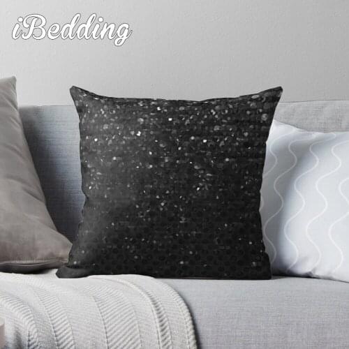 Black Crystal Bling Strass G283 Throw Pillow Cushion Cover Polyester Throw Pillows Case On Sofa Home Living Room Decor
