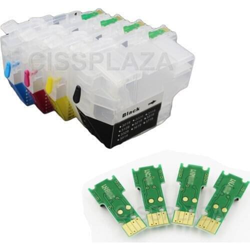 CISSPLAZA 1x Refill cartridge+1set chip 1X Refillable ink Cartridges LC3619 LC3619XL MFC-J2330DW MFC-J2730DW MFC-J3530DW