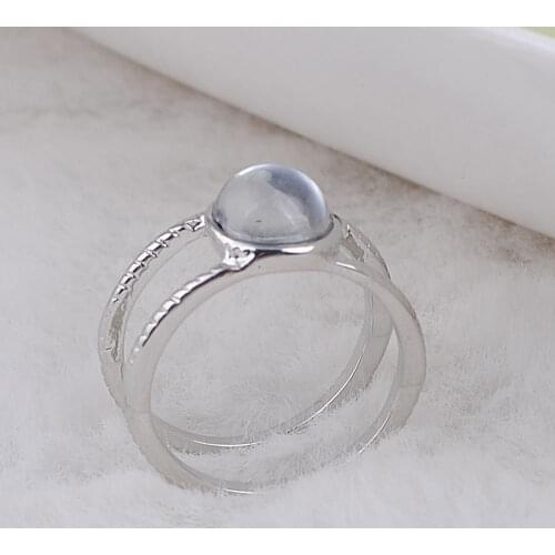 Elegant Glass Rings Poetic Droplet Clear Finger Ring for Women Fashion Wedding Jewelry