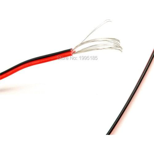 Electrical Wire Red Black Tinned Copper 2 Pin 22AWG insulated PVC Extension LED Strip Electronic Cable StrandeWire DIY Connector