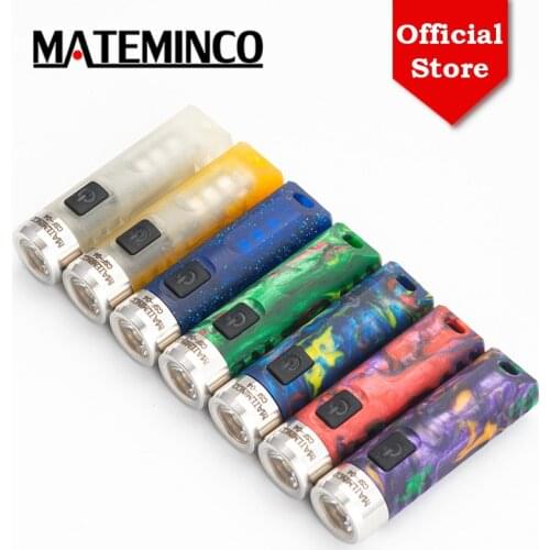 Mateminco CSF04 TIR SST20 300lm EDC Keychain Type-C USB Rechargeable Mini Portable Pocket LED Flashlight with UV RGB Aux LEDs