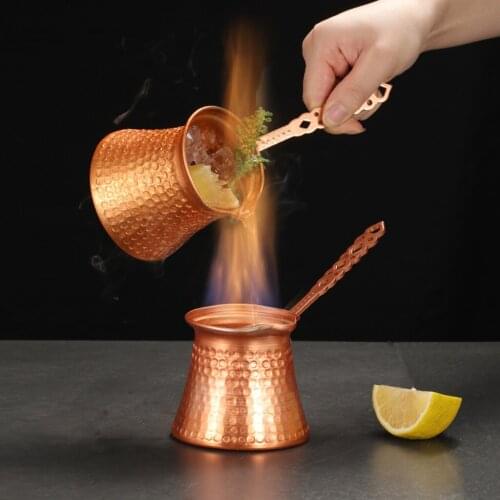 Turkish Copper Casting Coffee Pot Coffee Maker Handmade 4 Person Capacity Decorative Gift Accessory Ottoman