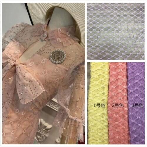 New product three-in-one plate with embroidery fabric sequin lace fabric mesh fabric width 130 cm