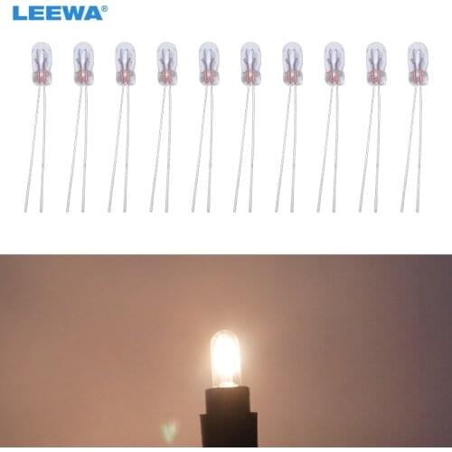 LEEWA 50pcs Car T3 12V 30MA Halogen Bulb External Halogen Lamp Replacement Dashboard Bulb Light Warm White #CA2687