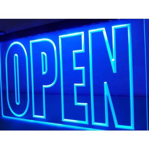 LB097- OPEN Display Cafe Business LED Neon Light Sign home decor crafts