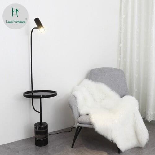 Louis Fashion Scandinavian Marble Bedside Cabinet Minimalist Bedroom Lamp Creative Personality Designer Model Room Corner
