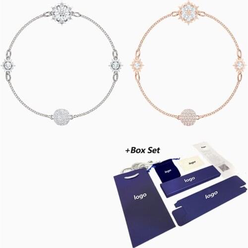 Fashion SWA new REMIX COLLECTION SNOWFLAKE STRAND bracelet charming snowflake luxury decoration crystal female jewelry romantic