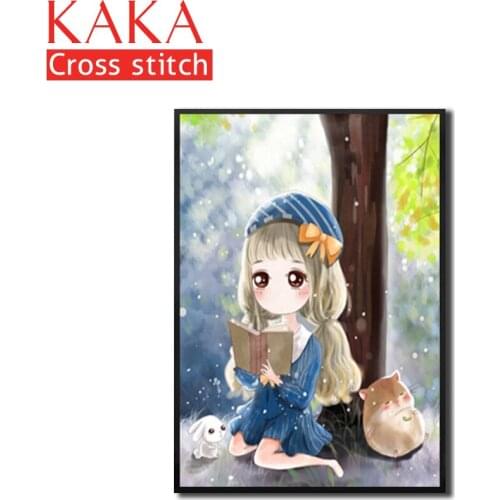 Cross stitch kits,Embroidery needlework sets with printed pattern,11CT-canvas for Home Decor Painting,portrait Full CKP0014