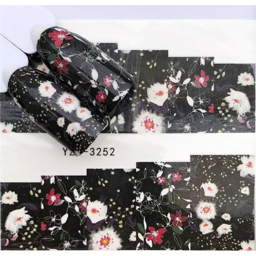 Plant Leaves Nail Stickers Floral Rose Tower Flowers Leaf Nail Art Sticker Nails Decals Decoration Water Stickers For Nails