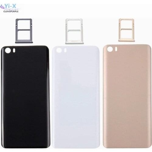 New Back Cover For Xiaomi Mi5 Housing Battery Door SIm card holder tray For Mi 5 Battery Back Cover 3D glass with logo