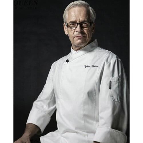 New design chef jacket chinese style white food service restaurant chef uniform hotel kitchen cook clothes NN0158