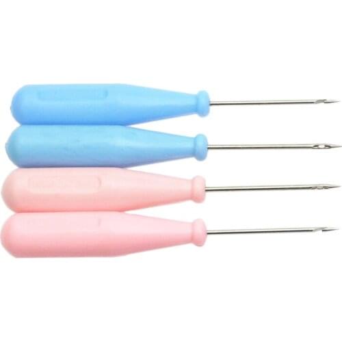 MIUSIE Sewing Awl Shoes Bags Hole Hook Handmade Leather Tool Plastic Handle Cone Needle Shoe Repair Needles Sewing Accessories