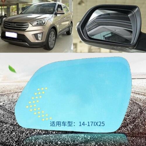 Blue mirror For Hyundai IX25 Car Rearview Mirror Glare Proof Blue Glasses Led Lamp Heated turn single lamp