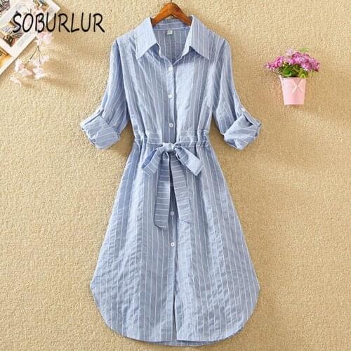 SOBURLUR Womens midi Dress Long Sleeve Light Dresses Robe Female Woman Clothing Casual Korean Style Fashion Harajuku Crop Tops