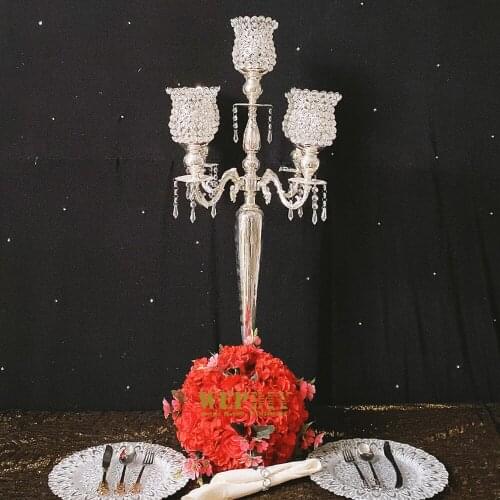 Wedding Crystal Candle Holder Decoration Wedding Arrangement Flower Wedding Props Lu Yin Wedding Decoration Candle Holder