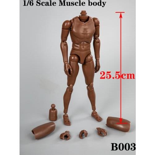 In Stock 1/6 Scale Male Black Skin Body Figure Narrow Shoulder Nude Body B003 for 12" Action Figure Doll Toys Soldier Model