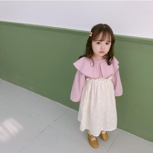 1 2 3 4 5 Years Toddler Girls Clothing Sets Fashion Korean Long-sleeved Shirt Sling Skirt Princess Baby Clothes Kids Suits 2019