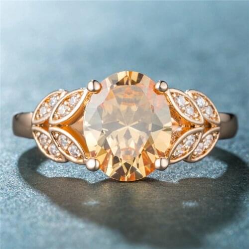 Womens classic Clear zircon ring creative leaf shape inlaid zircon fine jewelry womens fashion bride wedding engagement ring