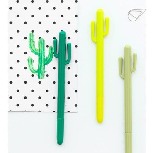 1 Pcs Cute Cactus Neutral Pen Creative Korean Stationery Cartoon Creative Neutral Pen Student Stationery Supplies