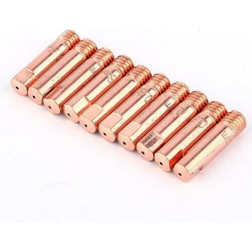 10Pcs/Pack MB-15AK MIG MAG M6 0.8mm/1.0mm Metal Welding Torch Contact Tips Welding Weld Holder Gas Nozzle Part Tool HighQ