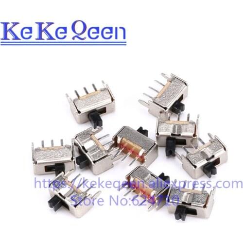 100PCS/Lot New SS12D07 SS12D07VG4 Mini Vertical Slide Switch 1P2T 3 Pin Toggle Switch SMD PCB DPDT Vertical Switch High Quality