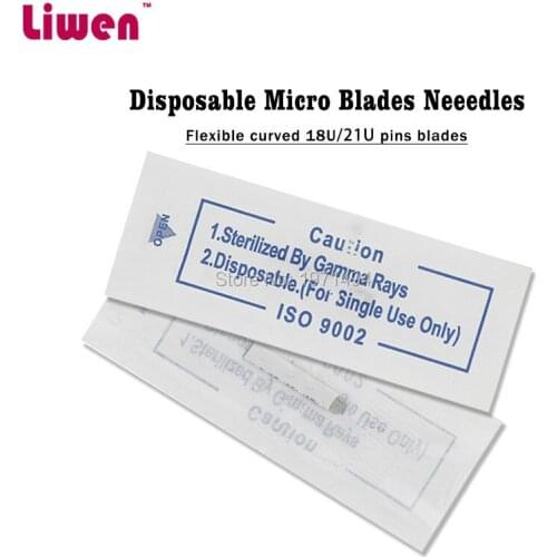 18U disposable sterilized microblading blades permanent makeup needles 500pcs/lot for eyebrow manual tattoo embroidery pens