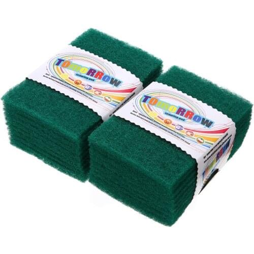 20pcs Green Dish Clean Sponge Kitchen Bowl Dishwash Clean Scrub Cleaning Pads for Household Washing Supplies