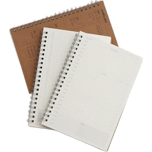 2021 Notebooks Agendas Planner Diary Weekly Spiral Organizer Libretas A5 Note Books Monthly Kraft Paper Schedule