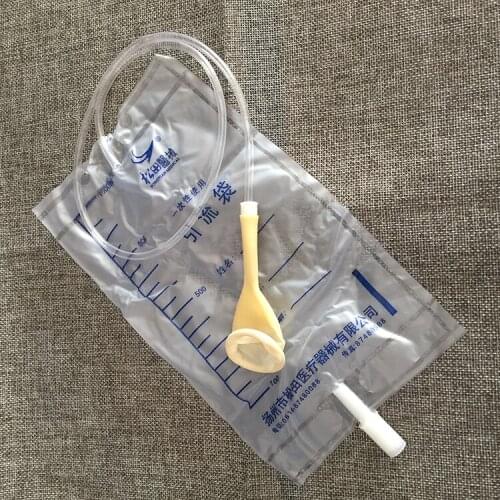 25 pcs Latex disposable urine bags with rubber condom male 3.5mm drainage bag urine-type 1000ml free shipping