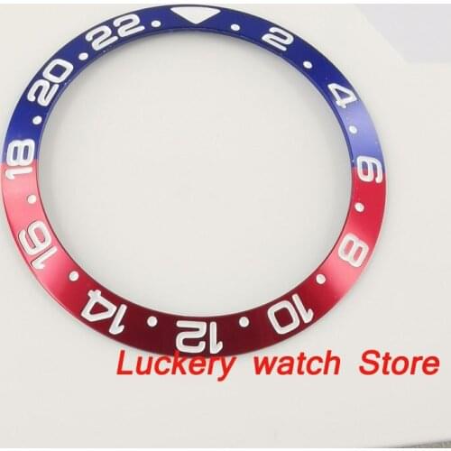 38mm red and blue aluminum bezel white marks fit for 40mm SUB GMT mens watch-Q05
