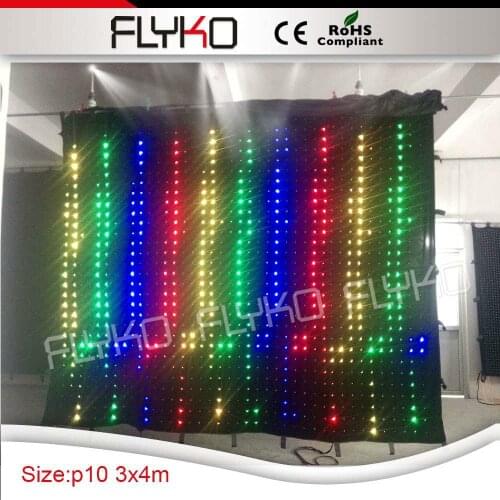 3x4m dj or wedding backdrop colorful image led video curtain